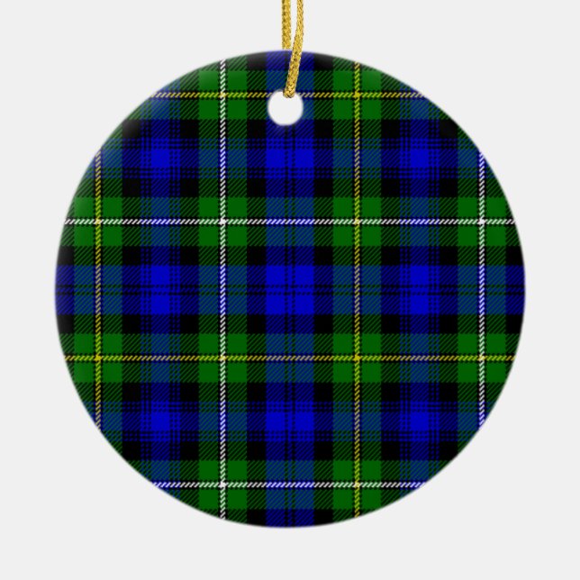 Campbell tartan Blue grönt plaid Julgransprydnad Keramik (Framsidan)