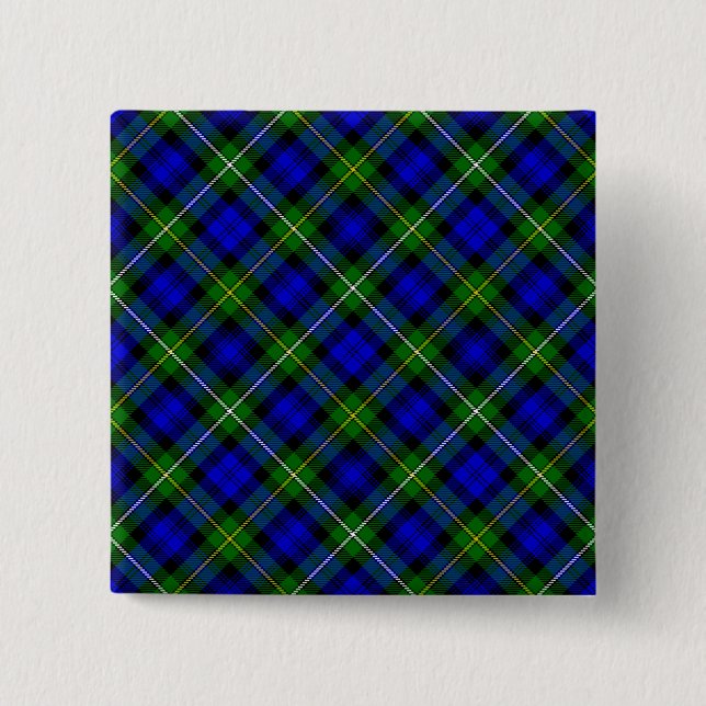 Campbell tartan Blue grönt plaid Knapp (Framsida)