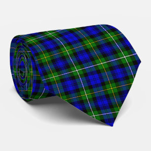 Campbell tartan Blue grönt plaid Slips