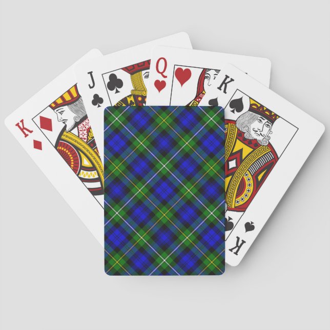 Campbell tartan Blue grönt plaid Spelkort (Baksidan)