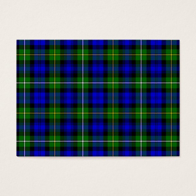 Campbell tartan Blue grönt plaid Visitkort (Framsidan)