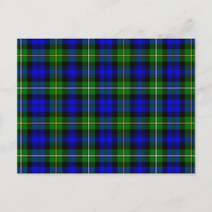 Campbell tartan Blue grönt plaid Vykort