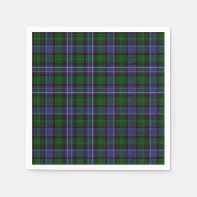Campbell Tartan Grönt Play Pappersservett (Framsidan)