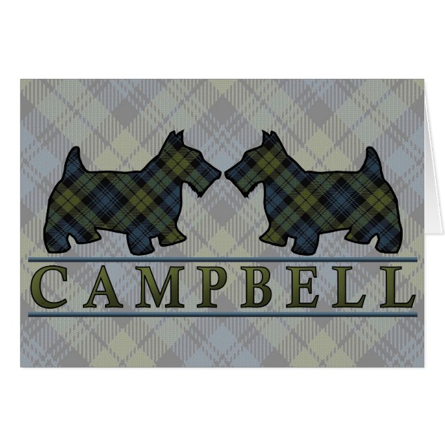 Campbell Tartan Hundar Hälsningskort (Framsidan Horizontal)