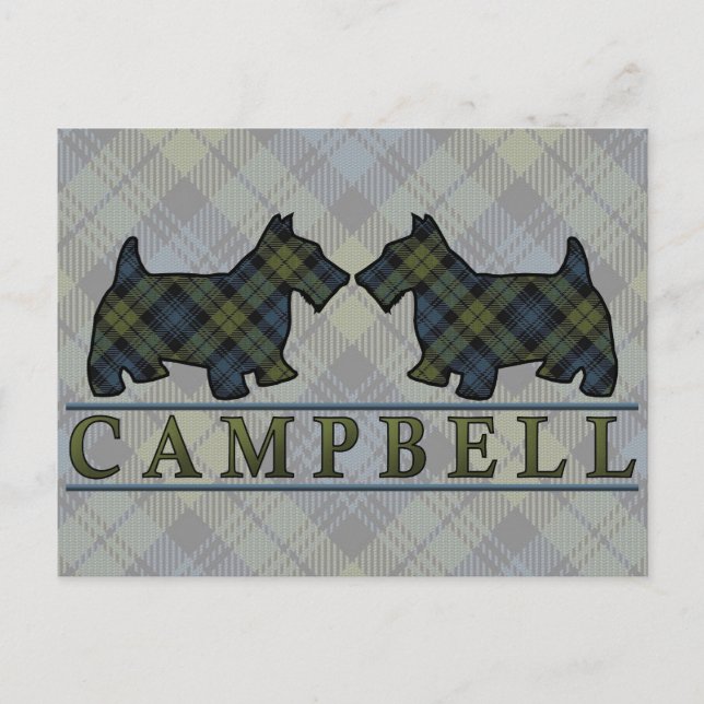 Campbell Tartan Hundar Vykort (Framsida)