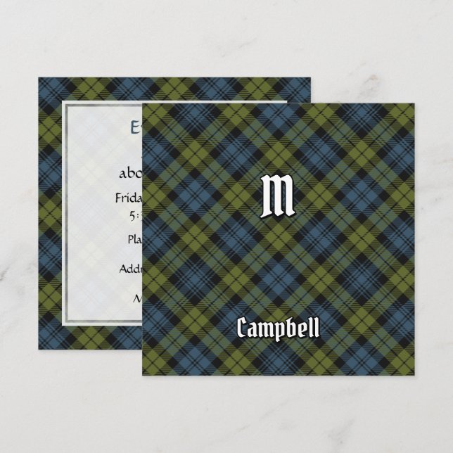 Campbell Tartan Inbjudningar (Fram/baksida)