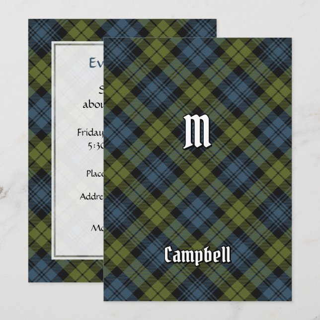Campbell Tartan Inbjudningar (Fram/baksida)