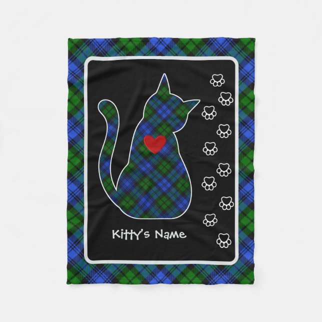 Campbell Tartan Kattunge Personlig Fleecefilt (Framsidan)