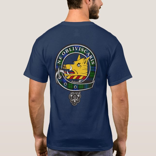 Campbell Tartan Klan Badge Personlig T-Shirt (Baksida)