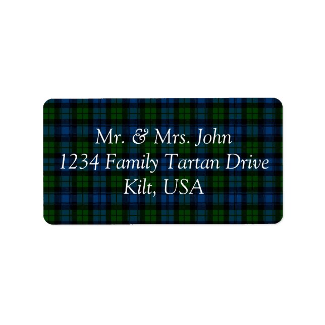 Campbell Tartan Label Adressetikett (Framsidan)