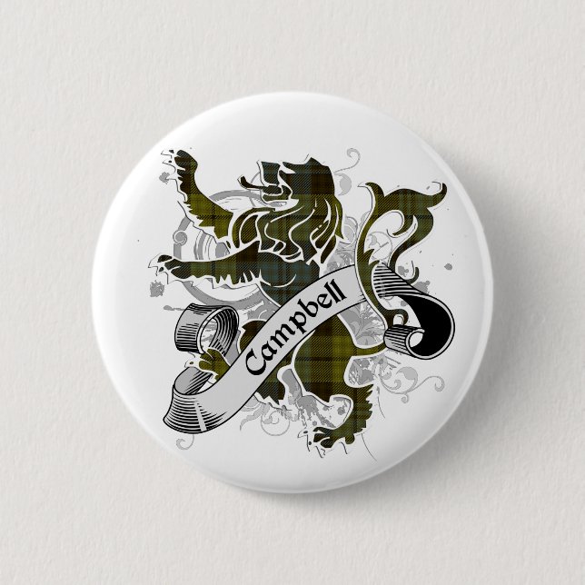 Campbell Tartan Lejonare Knapp (Framsida)