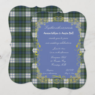 Campbell Tartan med guldram inbjudan