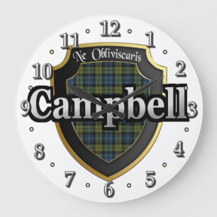 Campbell Tartan Scottish Dream Clock Stor Klocka