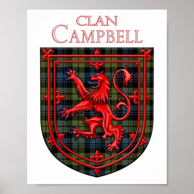 Campbell Tartan Scottish Play Lejon Rampant Poster (Framsidan)