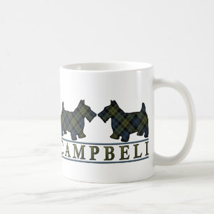 Campbell Tartan Scottish Scottie Hundar Kaffemugg