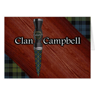 Campbell Tartan Scottish Sgian Dubh Blade Hälsningskort