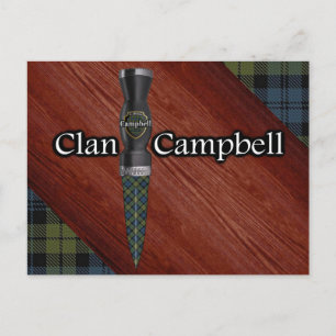 Campbell Tartan Scottish Sgian Dubh Blade Vykort