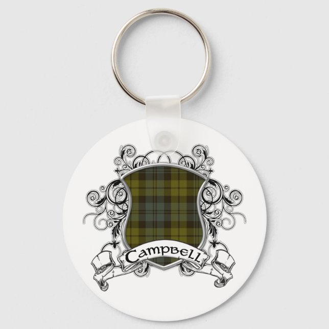 Campbell Tartan Shield Nyckelring (Framsida)