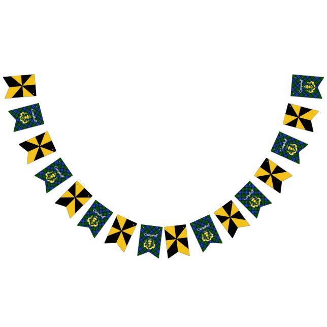 Campbell vapensköld och tartan vimplar (Alla)