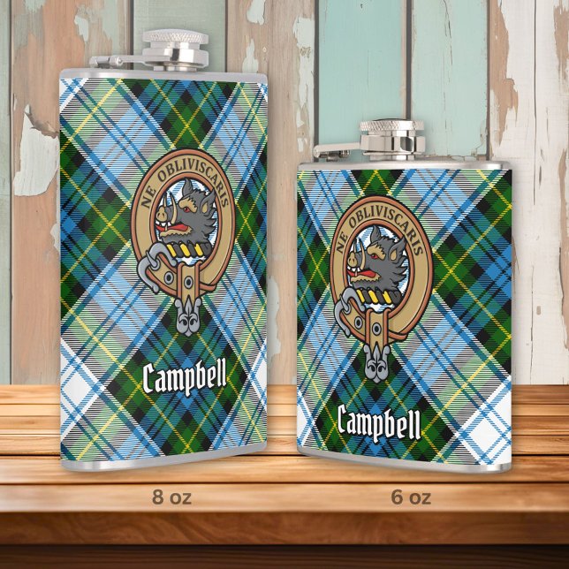 Campbell Vapensköld över Dress Tartan Fickplunta (Skapare uppladdad)