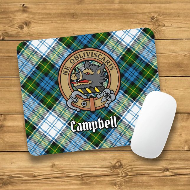Campbell Vapensköld över Dress Tartan Musmatta (Skapare uppladdad)