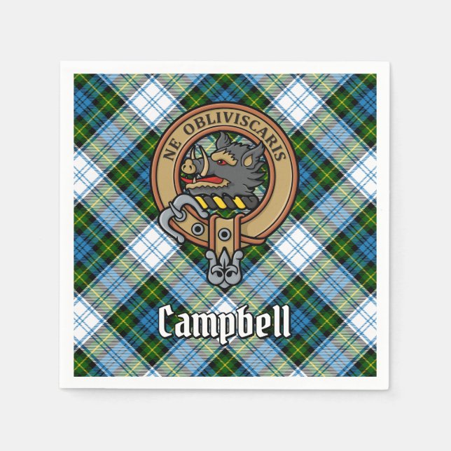 Campbell Vapensköld över Dress Tartan Pappersservett (Framsidan)