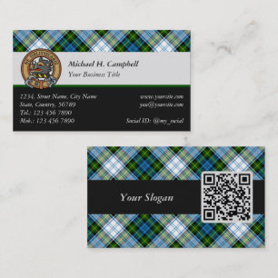 Campbell Vapensköld över Dress Tartan Visitkort