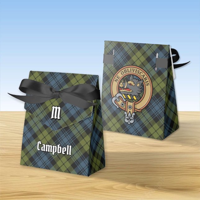 Campbell-Vapensköld över Tartan Favor Box Presentaskar (Skapare uppladdad)