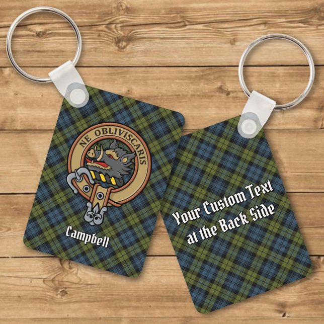 Campbell Vapensköld över Tartan Keychain Nyckelring (Skapare uppladdad)