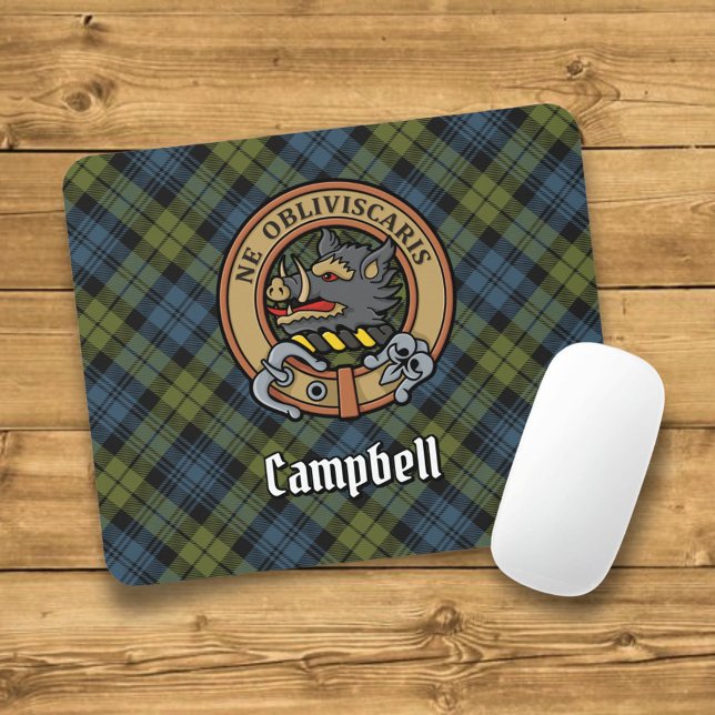 Campbell Vapensköld över Tartan Musmatta (Skapare uppladdad)