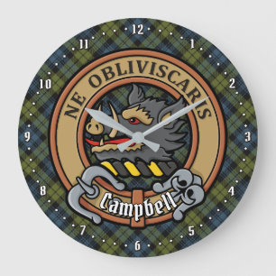Campbell Vapensköld över Tartan Stor Klocka