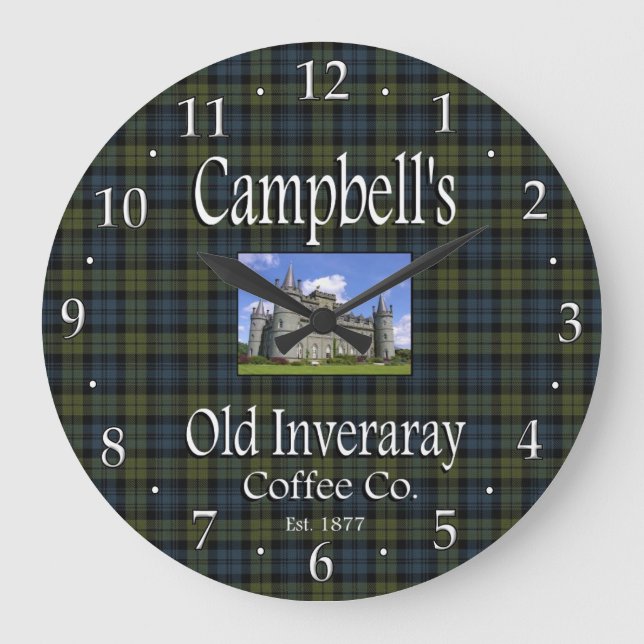 Campbell's Old Inveraray Coffee Co. Wall Clock Stor Klocka (Framsida)