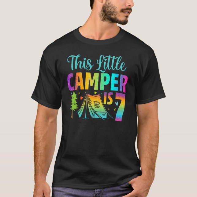 Camper Barns födelsedag 7 år gammal Camping 7:e B  T Shirt (Framsida)