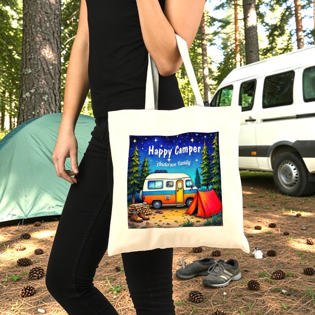 Camper Blå Grön Akvarell Campervan  Tygkasse (Skapare uppladdad)