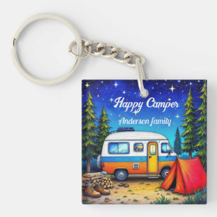 Camper Camping Blue Grönt Natature Watercolor