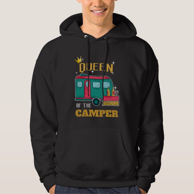Camper  Camping Queen Themed Apparel Hoodie (Framsida)