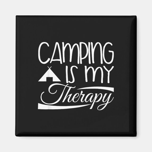 Camper design - camping är min terapi  magnet (Framsidan)