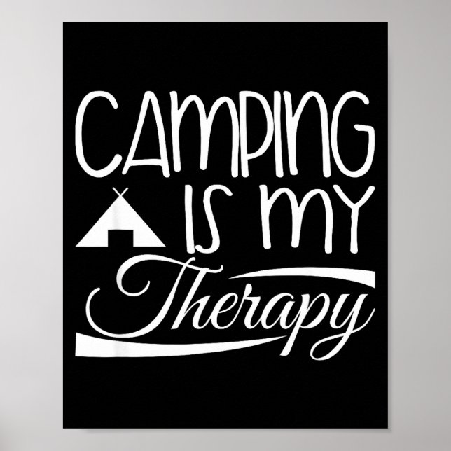Camper design - camping är min terapi  poster (Framsidan)