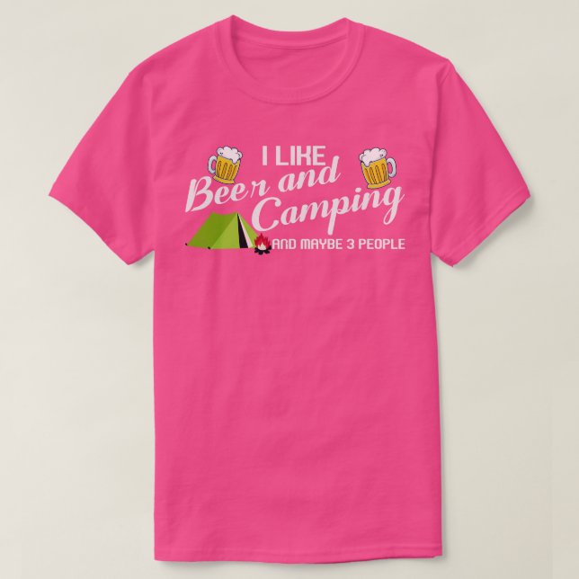 Camper Drinking Beer Wilderness Campfire (7) T Shirt (Design framsida)