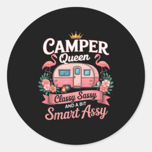 Camper Drottning Cly Sy Smart Y Camping Rv Gåvor K Runt Klistermärke