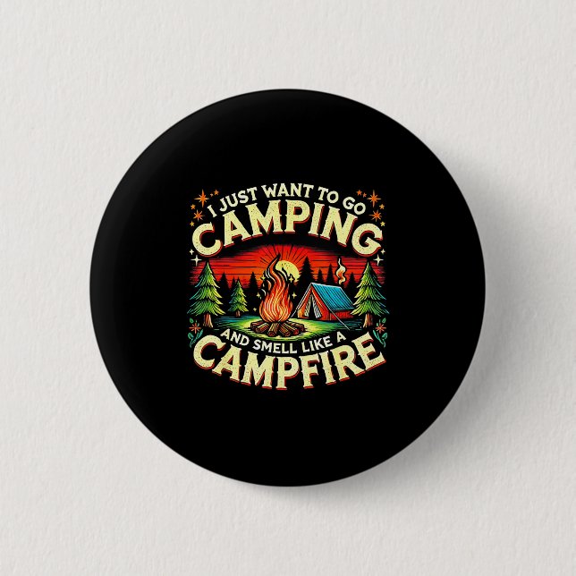 Camper Funny Cute Camng Glamng Campfire Quote Camp Knapp (Framsida)