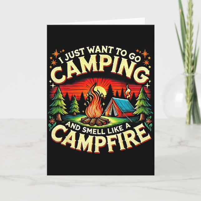 Camper Funny Cute Camng Glamng Campfire Quote Camp Kort (Framsida)