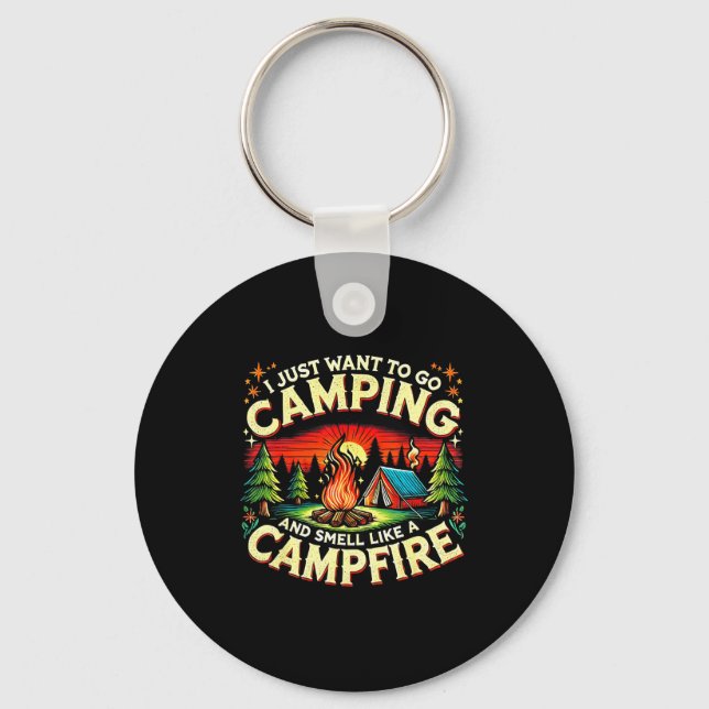 Camper Funny Cute Camng Glamng Campfire Quote Camp Nyckelring (Framsida)