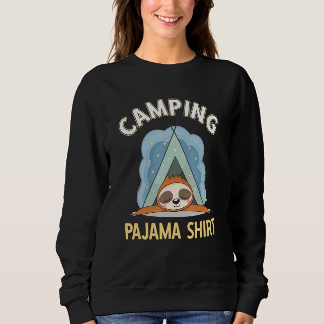 Camper Gear Tält Cute Sloth Kids Camping Pajama T Shirt (Framsida)