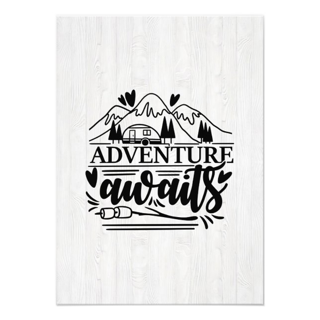 Camper Gift Adventure Awaits Fototryck (Framsidan)