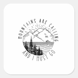 Camper Gift Bergen ringer och jag måste åka Fyrkantigt Klistermärke