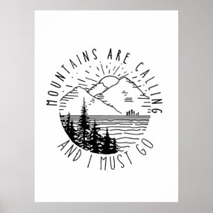 Camper Gift Bergen ringer och jag måste åka Poster