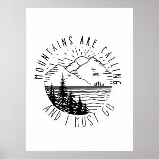 Camper Gift | Bergen ringer och jag måste åka Poster