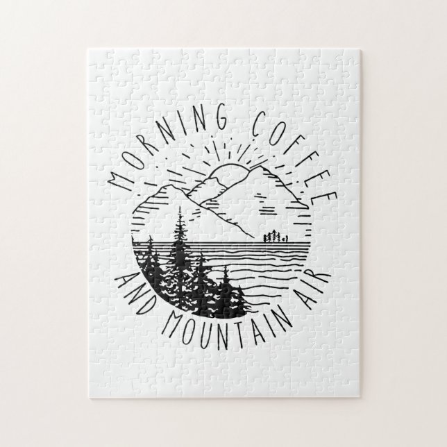 Camper Gift | Kaffe och bergskaffe i Luft Julafton Pussel (Vertikal)