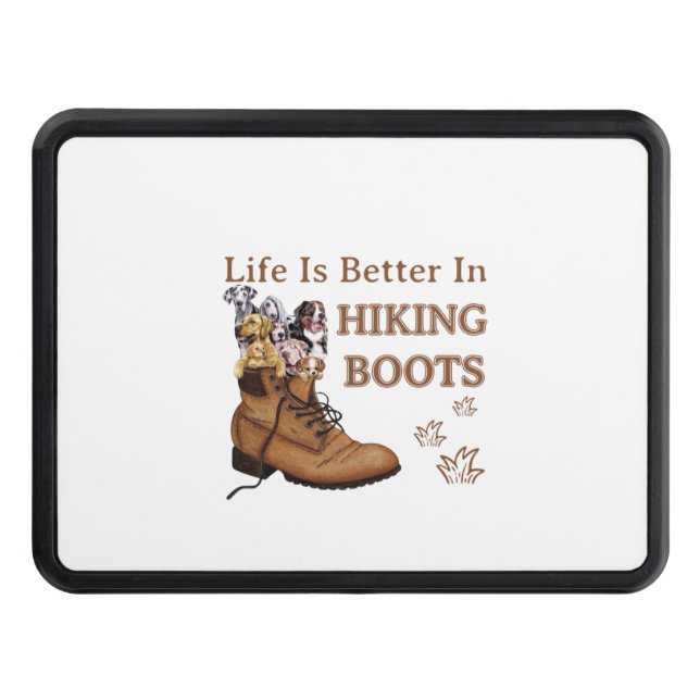 Camper Gift | Life Is Better In Hiking Boots Dog Dragkroksskydd (Framsidan)